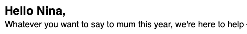 A screenshot from a stupid Mother’s Day email