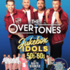 A poster for the stage show Jukebox Idols, featuring Nadiya Bychkova, Louis Smith, and the vocal harmony group The Overtones.